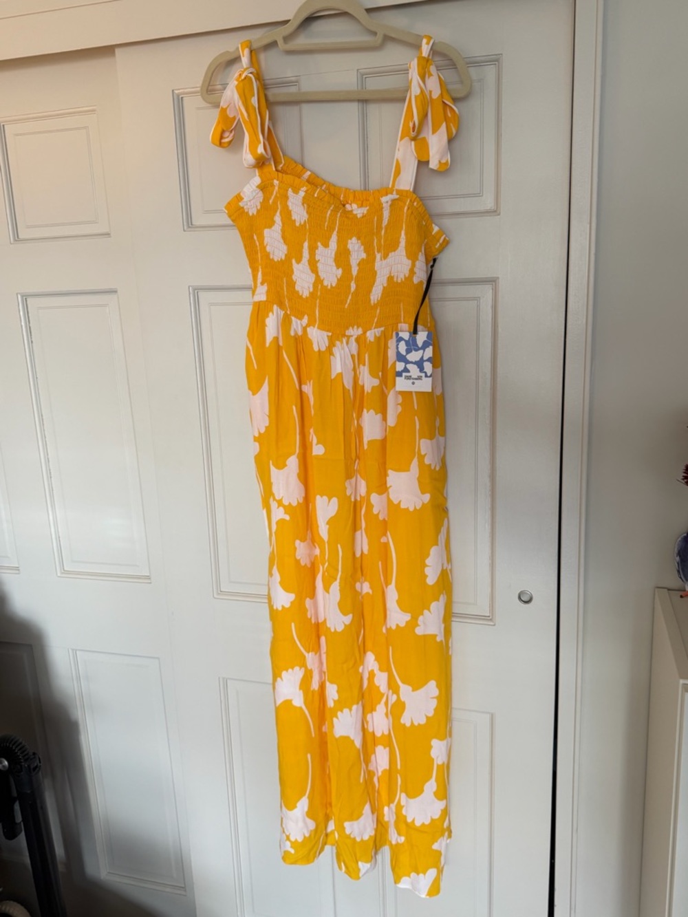 Diane Von Furstenberg for Target Yellow and White Floral Tie-Shoulder Maxi Dress